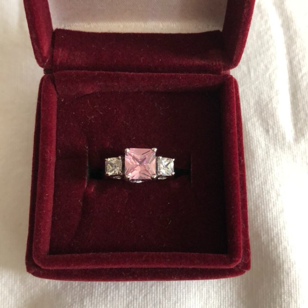 Pink Cubic zirconia ring